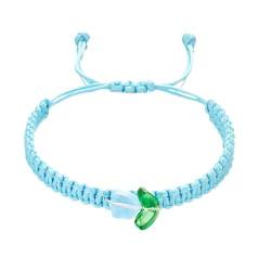 Qumiuu Blumenarmband, handgefertigtes gewebtes Stoffarmband - Handgefertigtes gewebtes Boho-Armband - Handgefertigte geflochtene Seilarmbänder für Mädchen und Frauen von Qumiuu