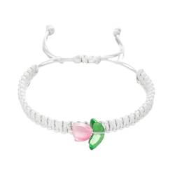 Qumiuu Gewebtes handgefertigtes Armbandseil, geflochtene Tulpenblumen-Armbänder,Tulpen-String-Armbänder - Verstellbares handgefertigtes Boho-Armband für Frauen, Teenager von Qumiuu