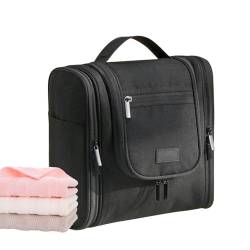 Qurygin Kulturbeutel für Toilettenartikel – große Kapazität, Reise-Kulturbeutel, groß, wasserdicht, Reise-Kulturbeutel für Damen und Herren, Make-up-Organizer-Tasche mit Fächern, Schwarz , Refer to von Qurygin