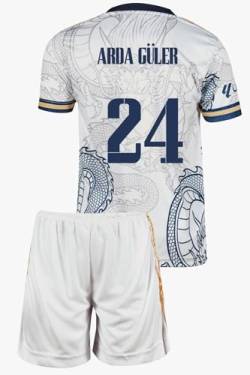 Qycksouth Madrid Arda Guler Weiss Drachen Fußball Kinder Trikot,Spezieller Entwurf, Fussball, Limitierte Auflage, Beschränkte Auflage, Kommen Sie mit Shorts (176,Weiss) von Qycksouth