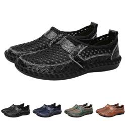 QzSSbii Herren Mönchschuhe & Mokassins Mesh Atmungsaktive Wanderschuhe Herren Freizeitschuhe Herren Fahrschuhe Braun Mönchschuhe Herren Bootsschuhe Rutschfest Low Top Leicht & Bequem & Langlebig, von QzSSbii