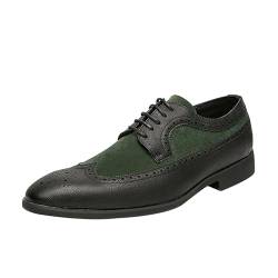 QzSSbii Mönchschuhe für Herren, Gothic, atmungsaktiv, formelle Schuhe für Herren, Schnürschuhe, Freizeitschuhe, spitzer Zehenbereich, schützende Zwischensohle, Leder, Business-Oxford-Schuhe, von QzSSbii