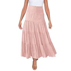 Musselin Rock Damen Mittelalterliche Lange Hohe Taille A-Linie Sommer Lange Hohe Taille Strandkleider Viktorianische Kleider Damen Elegante Outdoor Partykleider Cocktailkleider Tanzkleider von Qzeanxy