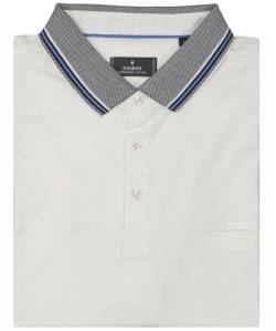 RAGMAN Herren Polo Uni mit Kontrastdetails, mercerisiert XL, Weiss-006 von RAGMAN