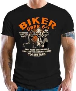 Herren T-Shirt als Geschenk für Motorradfahrer zum 60.Geburtstag - Biker über 60 Jahre in Topzustand von RAHMENLOS