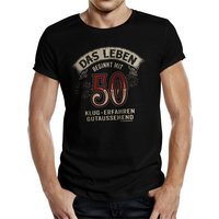 RAHMENLOS® T-Shirt Geschenk zum runden Geburtstag - Leben beginnt mit 50 von RAHMENLOS