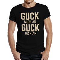 RAHMENLOS® T-Shirt Party-Shirt für Männer: Guck mich an - Guck dich an von RAHMENLOS