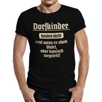 RAHMENLOS® T-Shirt für Dorfmenschen: Dorfkinder heulen nicht! von RAHMENLOS