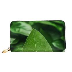 RAIZHE Leaf of Nature Ledergeldbörse, wasserdicht, Reißverschluss, 12 Kreditkartenfächer, 3 volle Taschen, Geldfächer, Geldbörse für Damen, weiche Geldbörse, Münzbörse, Schwarz , Einheitsgröße von RAIZHE