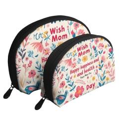 Wish Mom tragbare Tasche, Clutch, Geldbörse, eine große und eine kleine weiche Material, Damen-Kosmetiktasche, Münzbörse, weiß, Einheitsgröße von RAIZHE