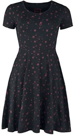 RED by EMP Damen schwarzes kurzes Kleid mit Sternchen-Print XL von RED by EMP