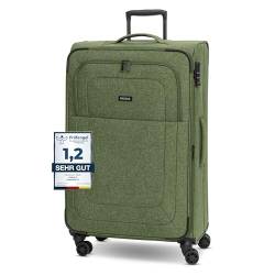 REDOLZ Large Weichschalen Koffer für Damen & Herren | Leichter Trolley 77 cm mit 4 Doppelrollen & TSA-Schloss | mit Dehnfalte erweiterbar (Essentials 12) von REDOLZ