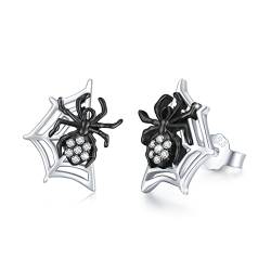 Spinnen Ohrringe 925 Sterling Silber Ohrringe Schwarz Spinnen Ohrstecker Halloween Ohrringe Tier Ohrringe Schmuck Muttertagsgeschenke für Mama von REDSUN