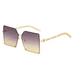 REITINGE Rahmenlose Sonnenbrille, Vintage, randlos, rechteckig, rahmenlos, quadratisch, UV-Sonnenbrille, Strand-Sonnenbrille, merhfarbig von REITINGE