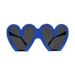 REITINGE Strand-Sonnenbrille, Herz-Sonnenbrille, übergroße Herz-Sonnenbrille, Brillen, Party-Sonnenbrille, Schatten-Sonnenbrille, Blauer Rahmen von REITINGE