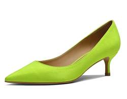 Damen bequem Stiletto Pumps Zeige Zehe Wildleder Pump Schuhe fluoreszierend grün 41 EU von REKALFO
