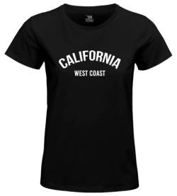 Republic Of California Damen Worepczts100 T-Shirt, Schwarz, Large von REPUBLIC OF CALIFORNIA