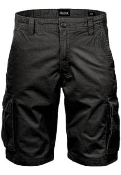 REPUBLIX Herren Cargoshorts Männer Kurze Bermuda Hose Regular Fit R7027 Schwarz W33 von REPUBLIX