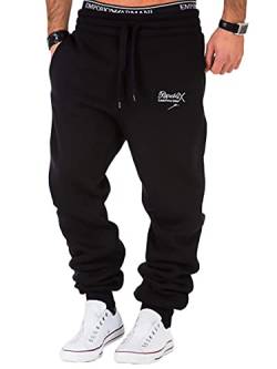 REPUBLIX Herren Sporthose Jogger Jogginghose Sweatpants Trainingshose R-0052 Schwarz XL von REPUBLIX