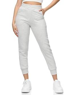 REPUBLIX Jogginghose Damen Jogger Sporthose Jogging Sweat Pants RD-025 Hellgrau XS von REPUBLIX