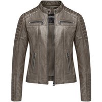 REPUBLIX Lederjacke SKYE Echtleder Damen Biker Zipper Jacke von REPUBLIX