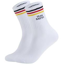 RF&CM Bestickte Socken, Saufsocken Deutschland Socken für Malle Urlaub, Oktoberfest und andere Saufpartys! TEAM SAUFEN von RF&CM