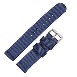 RHRYUNUBT 9 Farben Watchband Nylon Canvas Gurt 18 20 22 24 -mm Frauen Ersatz Band Uhr Accessoires Armband Riemenriemen(Blue,22mm) von RHRYUNUBT