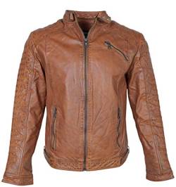 RICANO ERIK Herren Lederjacke, Büffel Nappa Echtleder (XL, Cognac Braun) von RICANO