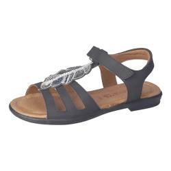 RICOSTA Mädchen Riemchensandalen AMELIE, Kinder Sandalen, Weite: Mittel, bequem, flach, Sommerschuhe, Freizeitschuhe, offene Schuhe, schwarz (090), 34 EU von RICOSTA