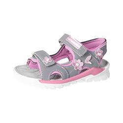 RICOSTA Mädchen Riemchensandalen Carmen,Kinder Sandalen,WMS:Mittel,waschbar,Sommerschuhe,Freizeitschuhe,Graphit/rosada (450),26 EU von RICOSTA