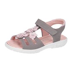 RICOSTA Mädchen Riemchensandalen Chica,Kinder Sandalen,WMS:Mittel,Sandaletten,Sommersandalen,bequem,flach,Kids,Graphit (450),33 EU von RICOSTA