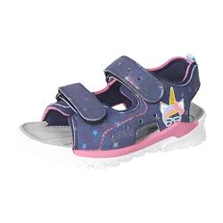 RICOSTA Mädchen Sandalen SURF,Kinder Sommerschuhe,WMS:Mittel,klettverschluss,freizeitschuhe,offene schuhe,nautic/ozean/pink (180),31 EU von RICOSTA