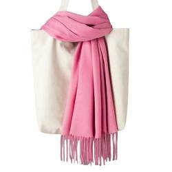 Schals Herbst Baumwollschal Für Frauen Dame Feste Farbquaste Dünne Schals Weiche Einfache Schal -Foulard Viskose Winter Warmes Wickelschals-Haut Rot von RINDE