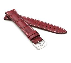 RIOS1931 XL Herren Uhrenarmband Alligator Style Modell New Orleans 22 mm Bordeaux von RIOS1931