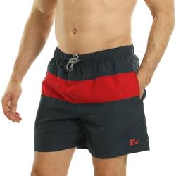 RIPT Performance Herren Ript Essentials Quick Dry Uv 50 Sonnenschutz Badeshorts Badehose, Navy/Red, Medium von RIPT