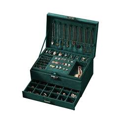 RKJRTK Flanell Schmuckkästchen Mit Sicherheitsverschluss Halskette Armband Organizer Für Koffer Grüner Aufbewahrungsbehälter Geschenk Für Frauen Gi Große Schmuck Organizer Box Tabletts Mit Deckel von RKJRTK