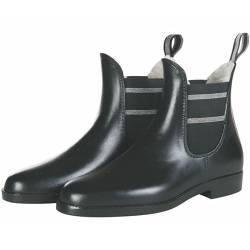 RL24 - Winter Jodhpurgummistiefel Style Lurex von HKM | Wintergummistiefel für Damen, Herren & Kinder | mit Teddyfutter & Elastikeinsatz | wasserdichte Regenstiefeletten in Schwarz | Größe 45 von RL24