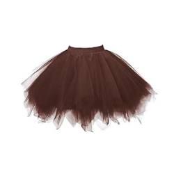 Tüllrock Damen, Braun Rock Damen Tüll, Halloween Kostüm Damen, 50er-Tutu Petticoat Unterrock, Kostüm für Damen Karnevalspartys und Bühnenauftritte von RLokK