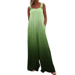 Overall Damen Festlich Hosenanzug Große Größen Anzug Damen Elegant 2 Teiler Hochzeit Farbverlauf Spaghetti Jumpsuit Mit Taschen Ärmelloser Overall Festlich Hosenanzug Roter Overall (Dark Green, L) von RMBLYfeiye