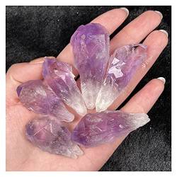 Natürlicher Kristall, rau, natürlicher Amethyst, rauer Kies, Bergkristall, Quarz, roher Edelstein, Mineralprobe, Aquarium, Gartendekoration (Größe: 10 Stück) Kristalle und Steine(Size:5 pieces) von RNUMLIGH