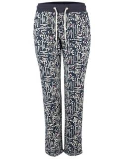 Roadsign Australia Damen Jogginghose mit Allover-Druck und Happy Moods, mit Tunnelzug Navy/Weiss | L von ROADSIGN australia