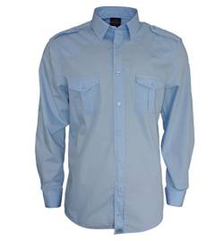 ROCK-IT Apparel® Herren Hemd langarm US-Hemd military Look Worker Hemd Worker shirt Freizeit made in Europa Größen S-5XL Farbe Hellblau 5X-Large von ROCK-IT Apparel