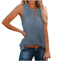 ROFUSSO Tank Top Damen Ärmellos Oberteile Locker Rundhals Ärmellos T Shirt Sommer Basic Oberteile Elegant Lässig Bluse Oberteile Tops von ROFUSSO