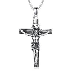 ROMANTIC WORK Kreuz Jesus Kette 925 Sterling Silber Kreuz Jesus Anhänger Halskette Jesus Schmuck Geschenke für Männer von ROMANTIC WORK