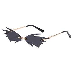 ROMISBABA Sonnenbrille plastikenten sonnenrbille partybrillen dekoring verkleidung Modebrillen für Damen Hip-Hop-Brille für Männer rahmenlose Brillen Coole Brille für Teens Metall Black von ROMISBABA