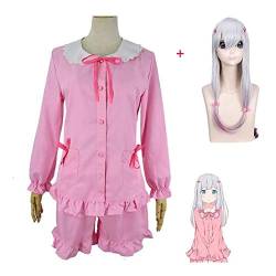 RONGYEDE Anime cosplay perücke Anime Girl Eromanga Sensei Izumi Sagiri Cosplay Kostüm Frauen Top + Hose + Jacke + Perücke Erotic Comic Teacher Kostüme komplettes Set S Kostüm und Perücke von RONGYEDE