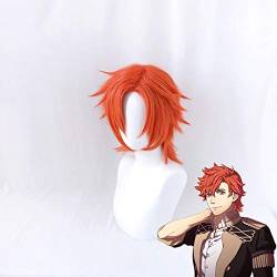 RONGYEDE Anime cosplay perücke Feuer Emblem Drei Häuser Sylvain Jose Gautier Rote Kurze Perücke Cosplay Kostüm Hitzebeständiges Kunsthaar Männer Frauen Perücken von RONGYEDE