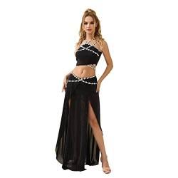 ROYAL SMEELA Strass bauchtänzerin kostüm Damen sexy Bauchtanz Oberteil und Rock für Frauen Bauchtanz Set Bauchtanz Outfits Damen Bauchtanz Kostum Profi Bauchtanz+Kostuem Kleidung Fuer den Bauchtanz von ROYAL SMEELA