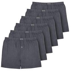 ROYALZ 6er Pack Boxershorts für Herren Baumwolle American hohe Taille leichte Unterhosen Men Weit Hoch Weich 6 Set Männer Unterwäsche, Farbe:Dunkelgrau, Größe:S von ROYALZ