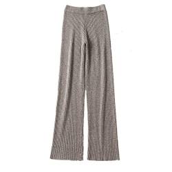 RRMY Damen Wolle Mischung Straight Leg Hosen Mode lässige Strickhose (Dunkles Kamel, Small) von RRMY